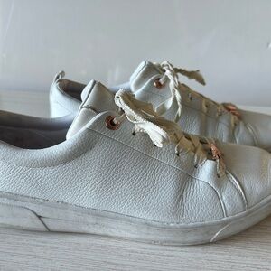 White Leather Low-Top Sneakers